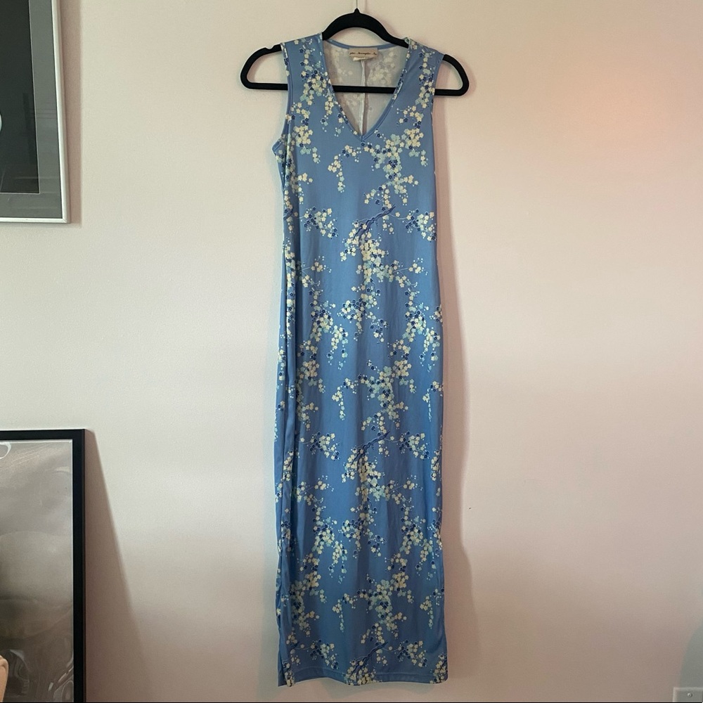 vintage accomplice floral cherry blossom maxi dress